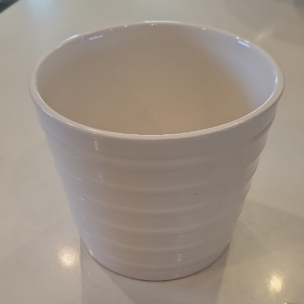 Pottery Barn White Modern Flower Pot